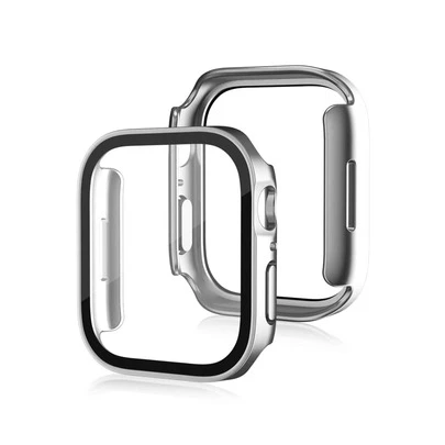 1 件电镀防水外壳，PC 硬壳带屏幕保护膜适用于 Applewatch S10/9/8/7/6/SE/5/4/3/2/1 40mm/41mm/44mm/45mm/46mm/49mm/S10 42MM