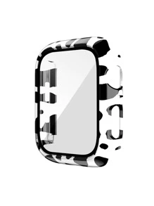 2 In 1 Screen Protector Film & Cow Pattern Case Compatible With Apple Watch - Multicolor - View 2