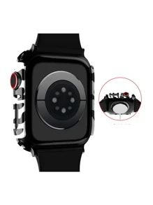 2 In 1 Screen Protector Film & Cow Pattern Case Compatible With Apple Watch - Multicolor - View 3