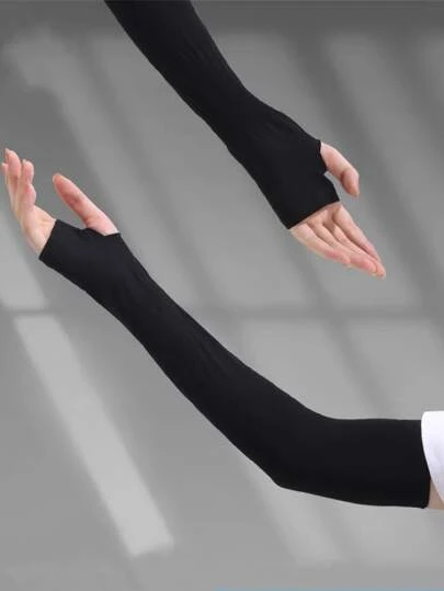 1 双男女通用户外冰丝袖套，防晒，适合骑行、沙滩、女士夏季防晒