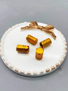 4pcs Car Tire Valve Cap - Gold - View 2