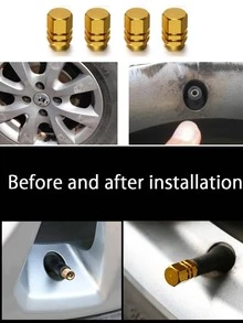 4pcs Car Tire Valve Cap - Gold - View 3