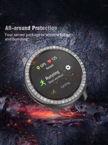 Vỏ đồng hồ Pc khảm kim cương giả rỗng không có miếng bảo vệ màn hình Tương thích với Samsung Galaxy Watch Active2 40mm/44mm (Chỉ tương thích với Samsung Galaxy Active 2) - màu đen - Xem 3