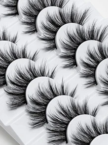 8 Cặp Lông Mi Giả Mềm Mại 25MM 8D Mi Giả Mỏng Nhẹ Bộ Lông Mi Dài Dày Ấn Tượng - màu đen - Xem 2