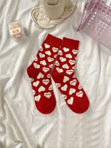 4 đôi Vớ phi hành đoàn hình trái tim và chữ cái ngẫu nhiên - Nhiều màu - Xem 6