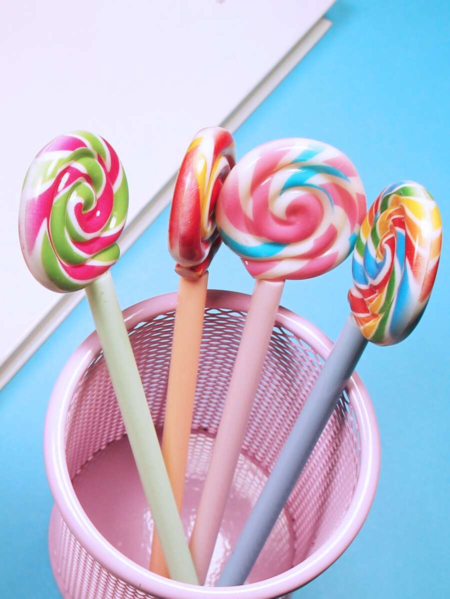 4入組棒棒糖設計中性筆