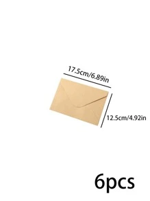 6pcs Solid Color Envelope - White - View 6
