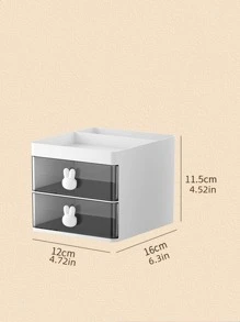 1 Ngăn Tổ Chức Ngăn Kéo, Tủ Lưu Trữ Để Bàn Loại Ngăn Kéo Nhỏ, Hộp Lưu Trữ Nhỏ Nhiều Lớp Bằng Nhựa, Hộp Lưu Trữ Văn Phòng Phẩm Gia Đình, Tổ Chức Lưu Trữ Vật Dụng Văn Phòng - trắng - Xem 3