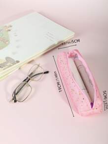 1入組星星圖案筆袋 - 粉色 - 查看 3