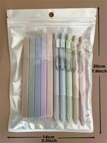 10pcs/set  Soft Tip Pastel Highlighter Pens Art Marker and Colored Gel Pens Ins Stationery Student Supplies For Journaling - Multicolor - View 3