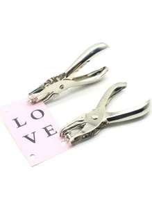 1 Trường Văn Phòng Kim Loại Bấm Lỗ Đơn Tay Bấm Giấy Cho Thêu Sò Biên Giới Thêu Sò - Bạc - Xem 1