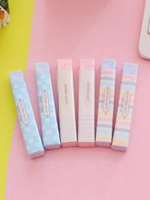 2pcs Slogan Graphic Random Eraser - Multicolor - View 1