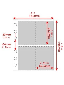 1pc A5 Loose-Leaf Transparent Clear Photo Album Six Holes With 3 Inch Four Grids Eighty Cards Large Capacity Star Card Storage Photo Album Book Blue Pink Purple White Back To School, Back To School, School Supplies - Clear - View 5