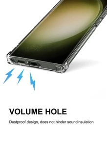 1pc Four-Corner Air Cushion Anti-Fall Phone Case, Silicone Transparent Protective Cover Compatible With IPhone 16/16Pro/16Plus/16ProMax, A55/A54/A53, S24/S24Ultra/S24Plus/S24FE - Clear - View 3