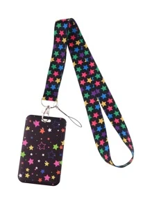 1pc Star Print Lanyard - Multicolor - View 2