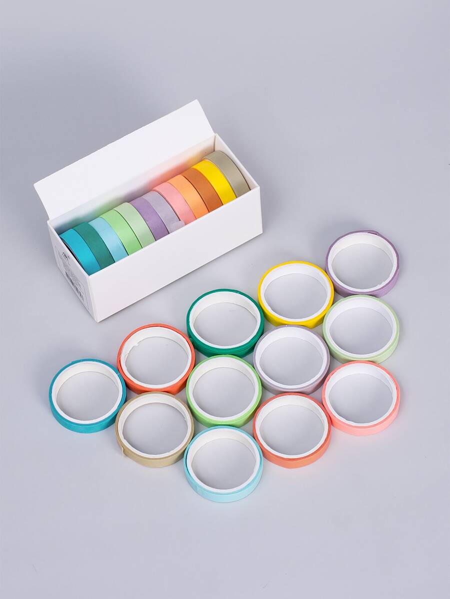 1 hộp băng keo Washi màu hỗn hợp - Nhiều màu - Xem 1