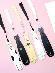 1 pieza Marcador de libro con diseño de gato al azar - Multicolor - Ver 5