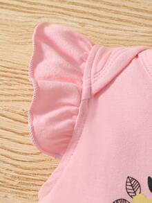 2入组/套女嬰粉紅色花卉圖案套裝帶頭帶 - 彩色 - 查看 3