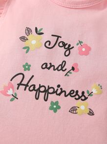 2入组/套女嬰粉紅色花卉圖案套裝帶頭帶 - 彩色 - 查看 7