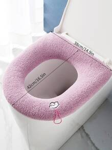 1pc Handheld Thick Washable Toilet Lid Cushion For Bathroom - Multicolor - View 3