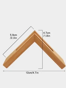 1pc Triangle Napkin Holder, Boho Wooden Pattern Upright Napkin Holder For Desk - Brown - View 2