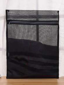 3pcs Mesh Laundry Bag, Black Thick Clothing Wash Protector Bag For Washing Machine - Black - View 4