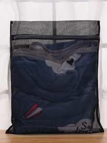 3pcs Mesh Laundry Bag, Black Thick Clothing Wash Protector Bag For Washing Machine - Black - View 5