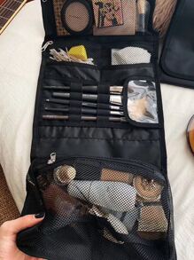 1pc Letter Graphic Travel Storage Bag - Black - View 7