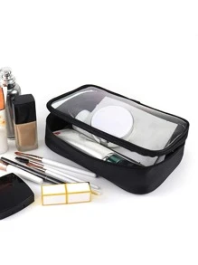 1 pieza bolsa de cosmética transparente - Negro - Ver 6