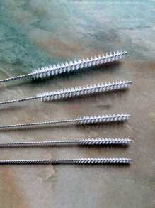 10pcs/set Stainless Steel Soft Hair Suction Glass Tube Cleaner Brushes, Nylon Bottle Fish Tank Pipe Brush, Household Cleaning Tools - White - View 4