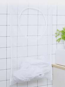1pc/2pcs Mesh Sturdy Laundry Hanging Bag, Washing Basket, Dirty Clothes Basket - White - View 6