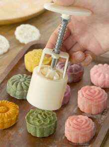 6pcs DIY Snowy Moon Cake Mold, Circular Hand-Pressing Type Back To School