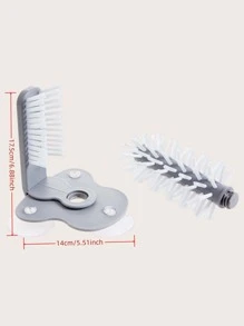 1pc Cup Scrubber Glass Cleaner Bottles Brush Sink Kitchen Accessories 2 In 1 Drink Mug Wine Suction Cup Cleaning Brush Gadgets - Grey - View 2