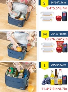 1入組帶熊圖案的保溫午餐袋 - 防水且可攜帶上學或上班 - 讓您的食物保持新鮮美味 - 藍色 - 查看 5