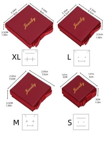 1入組紙質首飾收納盒情人節字母圖案蝴蝶結裝飾戒指收納盒 - 彩色 - 查看 2