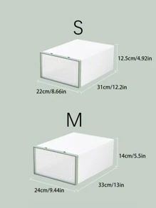6pcs/set Plastic Shoe Organizer, Clear Minimalist Shoes Storage Box, For Household Storage Box - White - View 6