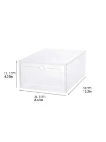 2 piezas caja de zapatos plegable, caja de zapatos gruesa, caja de zapatos transparente, caja de zapatos con cajón de plástico, caja de almacenamiento para el hogar