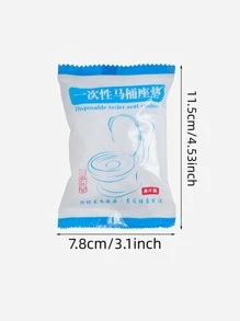 5pcs Plain Portable Disposable Toilet Cover - White - View 2