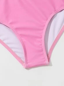 Young Girl Tropical Print Bikini Set Summer Beach - Multicolor - View 4