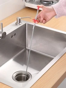 1pc Sink Sewer Dredge Tool - Orange - View 1