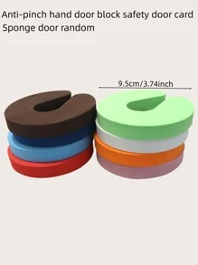 1pc Anti-Pinch Door Stopper Safety Door Card- Random Color - Multicolor - View 2
