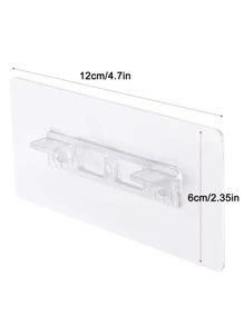 Self Adhesive Wardrobe Partition Support, Clear PVC Strong Adhesive Board Fixer Support For Home - Clear - View 6
