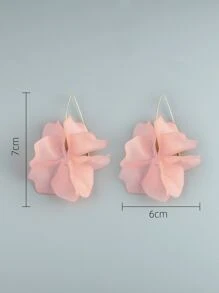 1對時尚花耳墜適用於女士適用於耳朵裝飾用品 - 粉色 - 查看 3