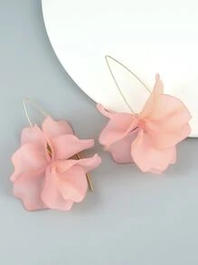 1對時尚花耳墜適用於女士適用於耳朵裝飾用品 - 粉色 - 查看 4