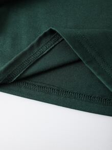 SHEIN LUNE Áo thun nữ Hoa Thiên hà Giải trí - Màu xanh lá cây đậm - Xem 5