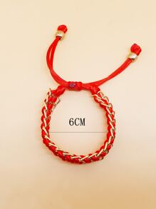 雙色編織手鏈 - 紅色 - 查看 3