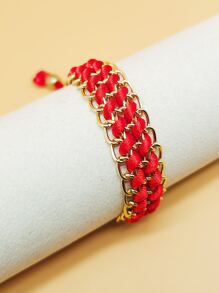 雙色編織手鏈 - 紅色 - 查看 5