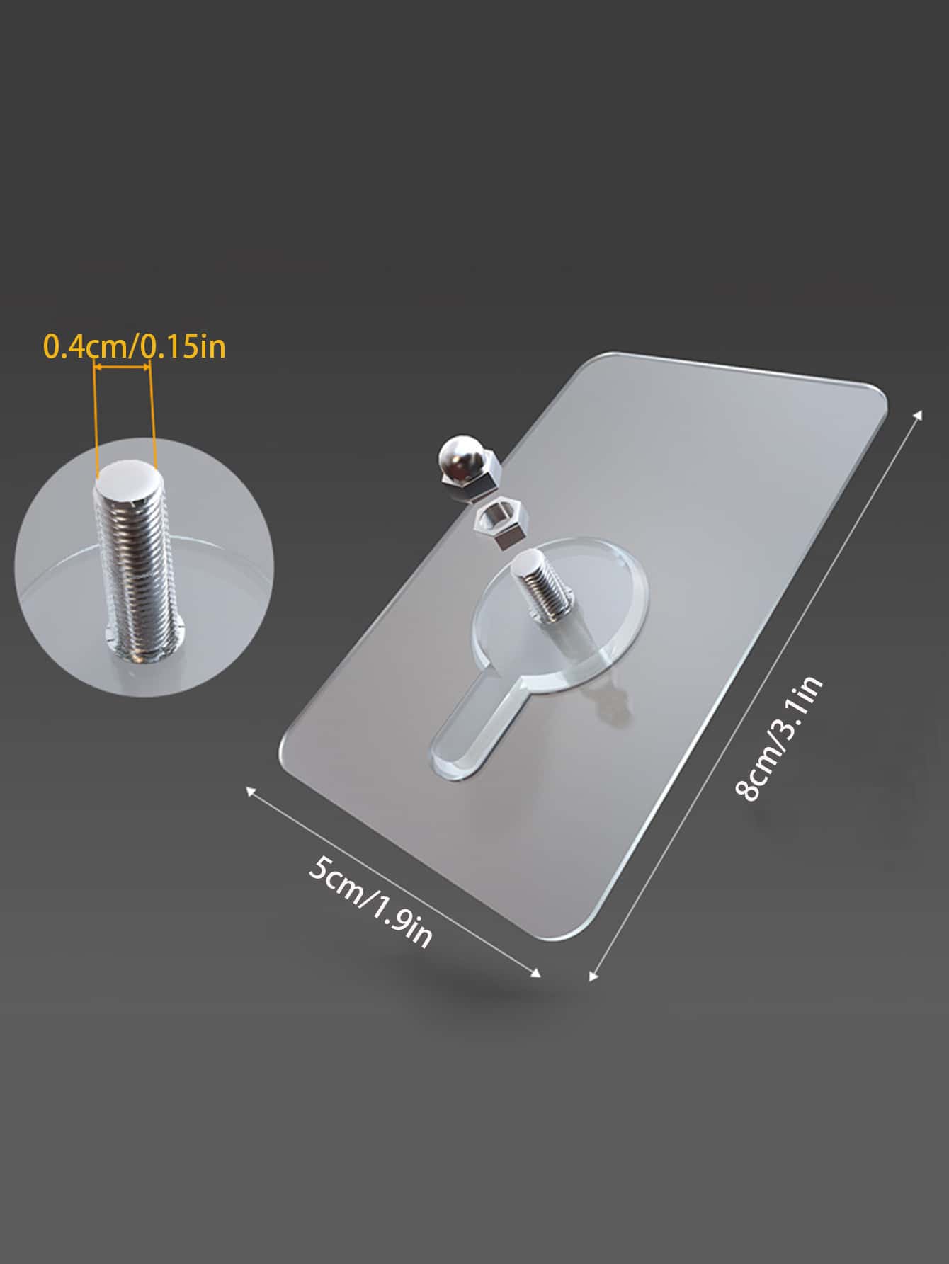 4 piezas Soporte transparente autoadhesivo - transparente - Añade 6