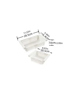 Organizador De Plástico Extensible Para Almacenamiento De Nevera De Cocina, Con Diseño Extraíble, Colgable, Blanco, 1 Unidad - Blanco - Ver 2