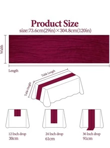 1 PC Đồng Màu Chạy Bàn, Polyester Tối Giản Chạy Bàn Cho Gia Đình - Màu Đỏ Sâu - Xem 4